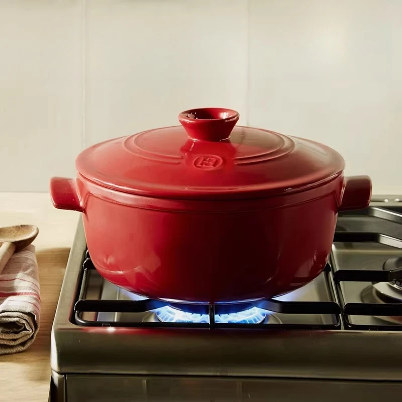 Porcelain saucepan, soup pot, binaural stew pot, gas household heat-resistant casserole