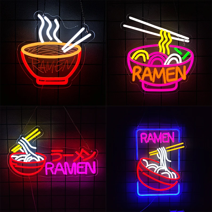 Ramen Led Neon Sign, 3D Carved Food Business Icon, Japanese Ramen Restaurant, Shop Window, Restaurant And Kitchen Art Decor.