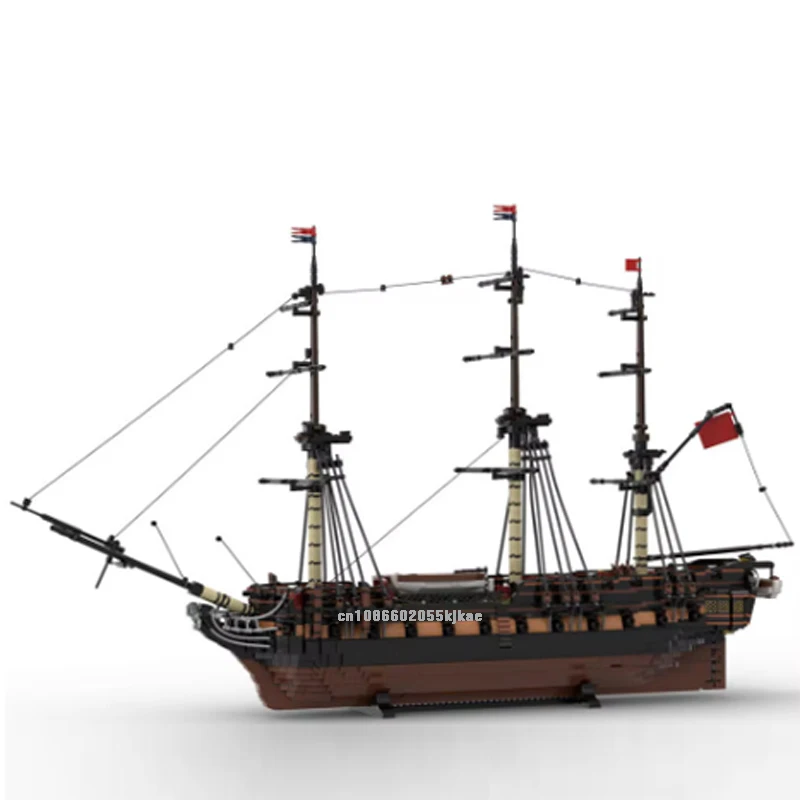 5733PCS MOC European Medieval pirates Imperial admiralty Supernaut Heavy Frigate model DIY creative ideas warship childToy block