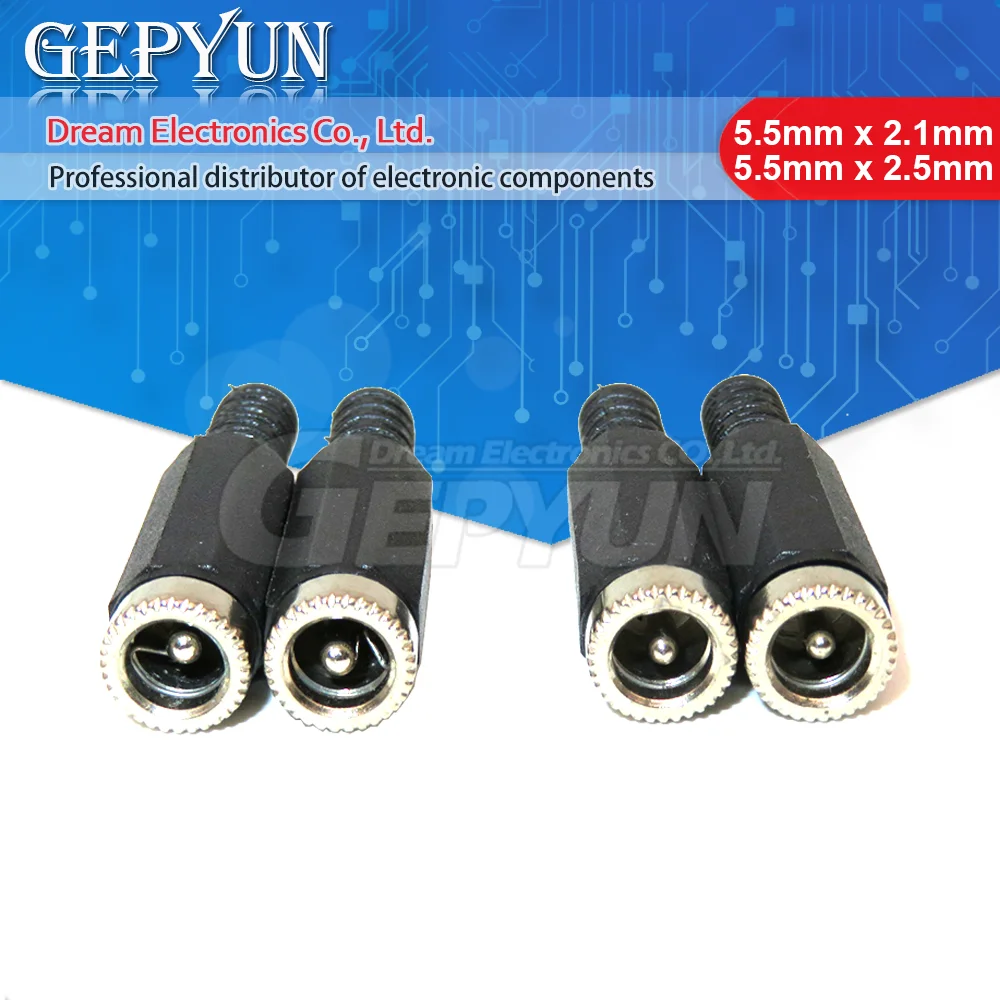 10pcs DC female Power YX Plug 5.5mm x 2.1mm 5.5x2.5 Female Jack Socket Adapter Connectors Set For DIY Projects Connector