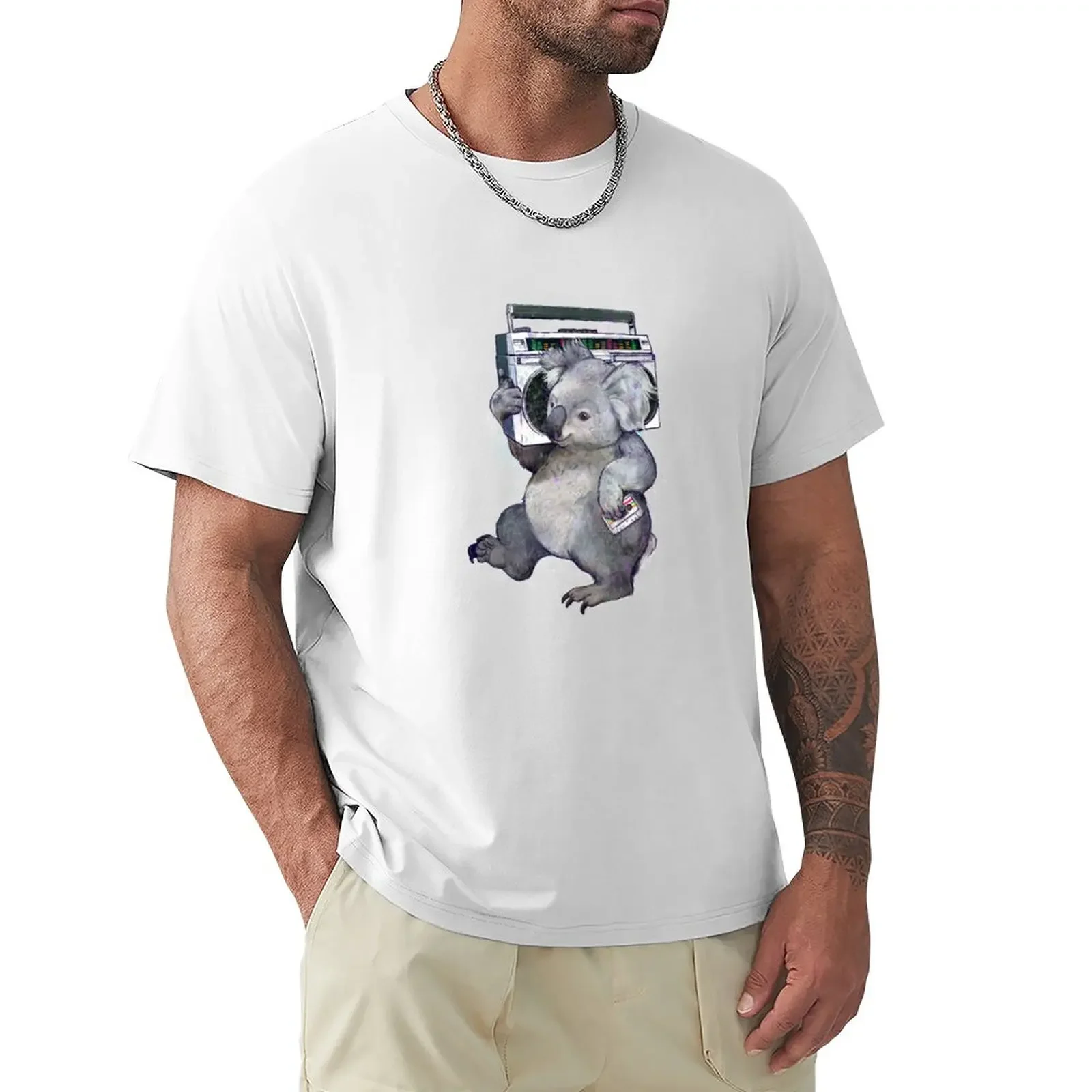 

koala T-Shirt boys whites summer tops plain white t shirts men