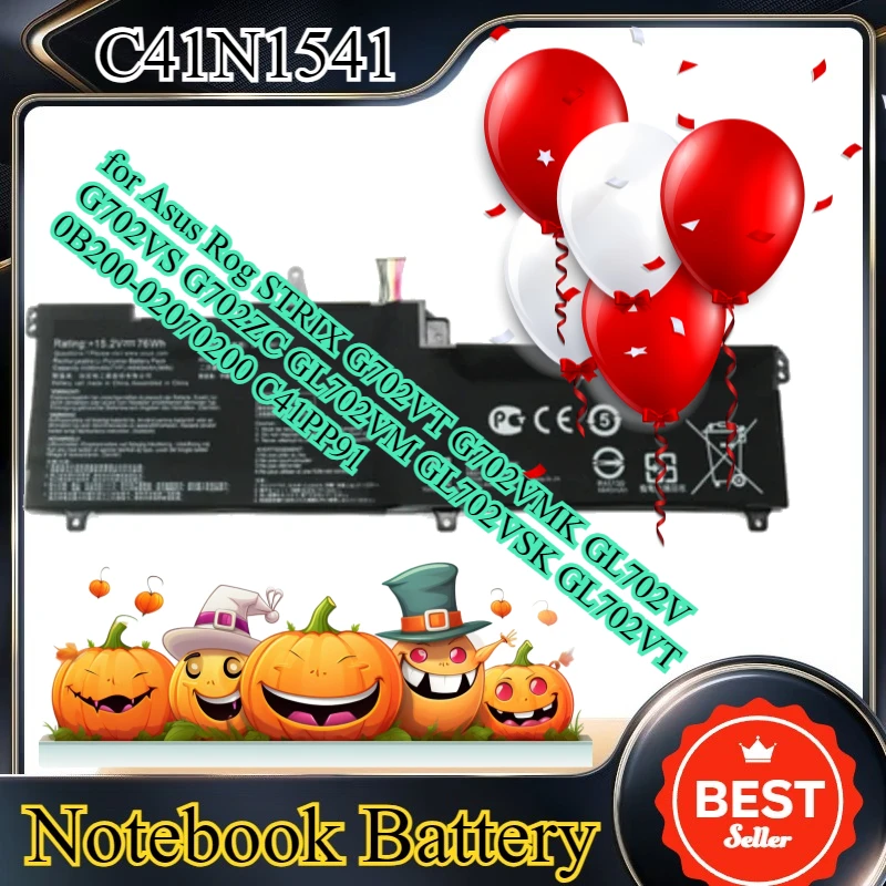 

C41N1541 Laptop Battery for Asus Rog STRIX G702VT G702VMK GL702V G702VS G702ZC GL702VM GL702VSK GL702VT 0B200-02070200 C41PP91