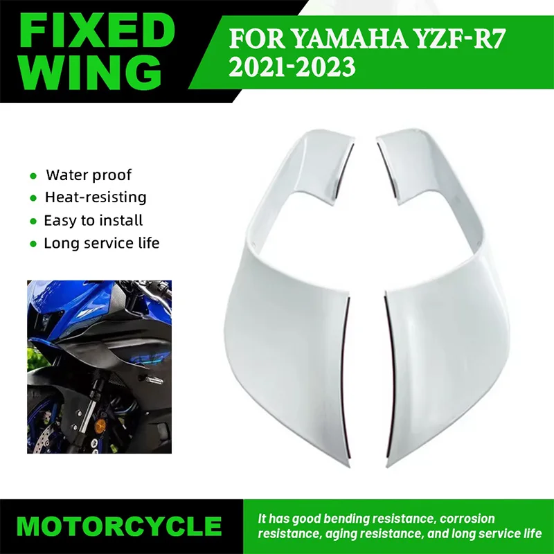

Motorcycle front aerodynamic fixed wing spoilerFor Yamaha YZF-R7 YZFR7 2021-2023 side winglet cover windshield wing aileron