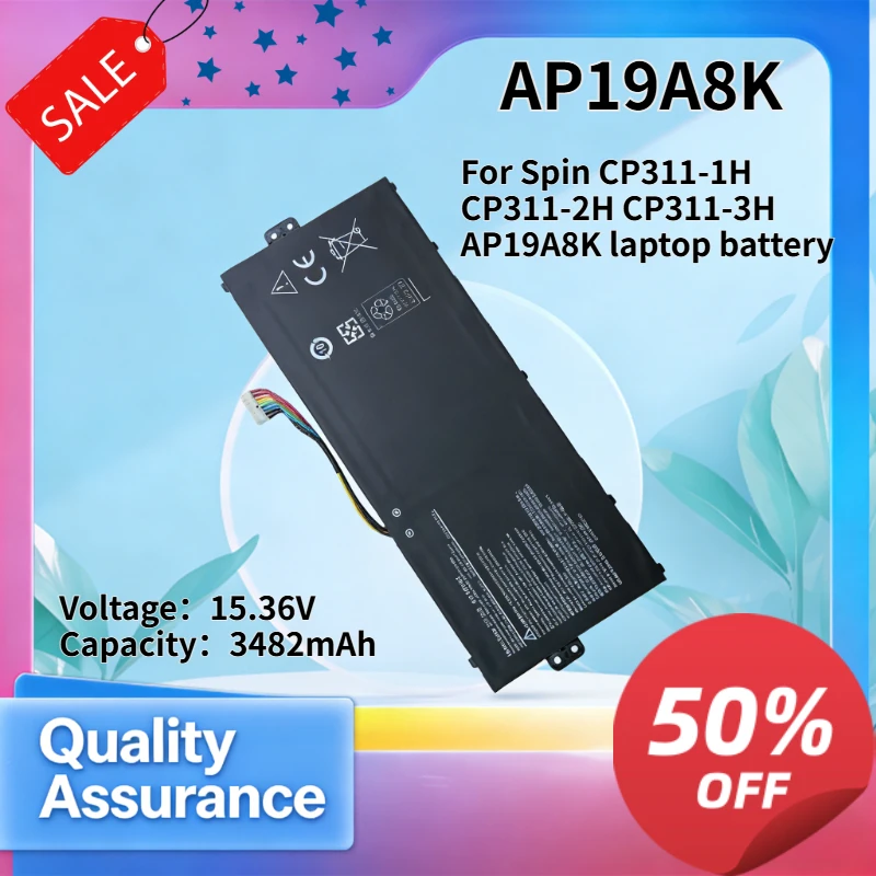 

AP19A8K 3482mAh 15.36V High Quality Laptop Battery Compatible with Acer Spin CP311-1H CP311-2H CP311-3H