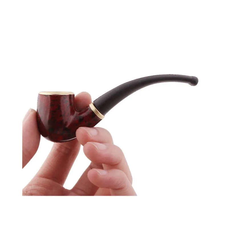 Durable Handheld Tobacco Bent Pipe Wooden Smoking Filter Grinder Portable Pocket Herb Cigarette Accessories Best Gifts