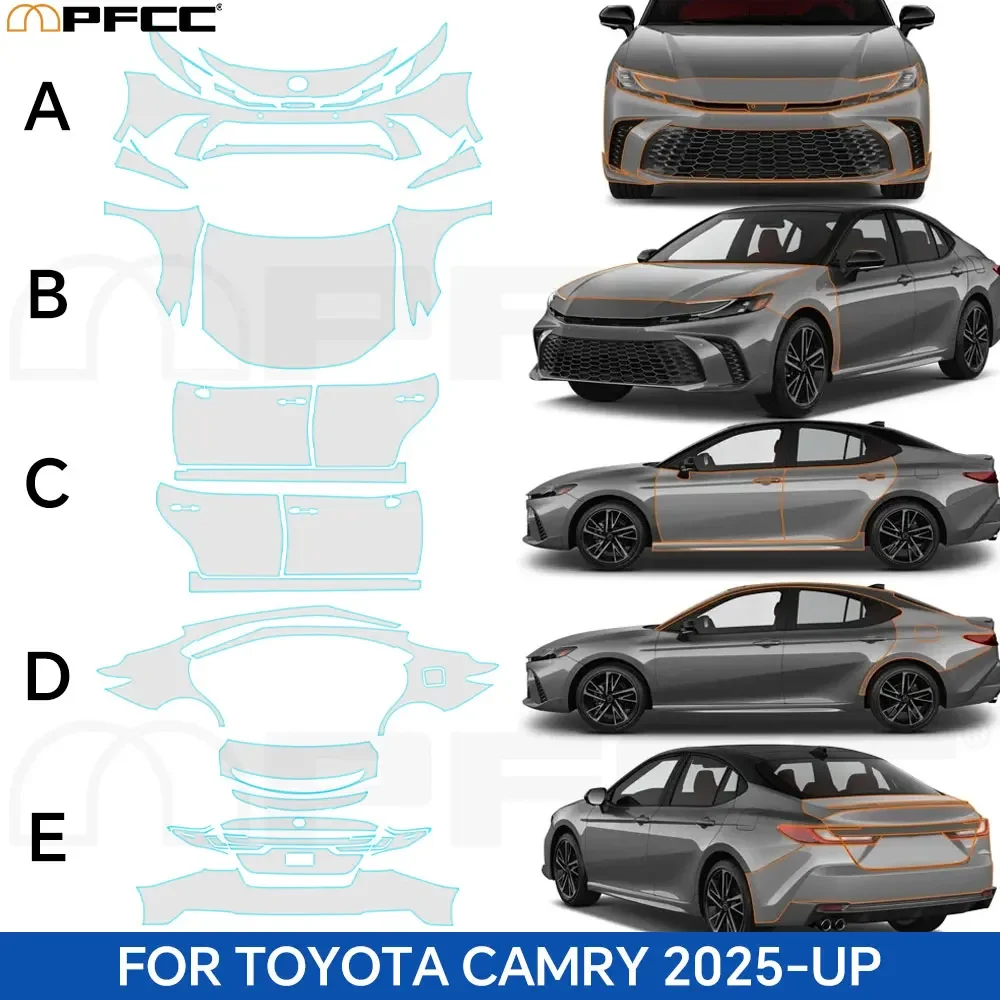 For Toyota Camry 2025 Car Paint Protection Film PPF Pre-cut Transparent Body Sticker Kit Anti-scratch 8.5mil TPU Transparent