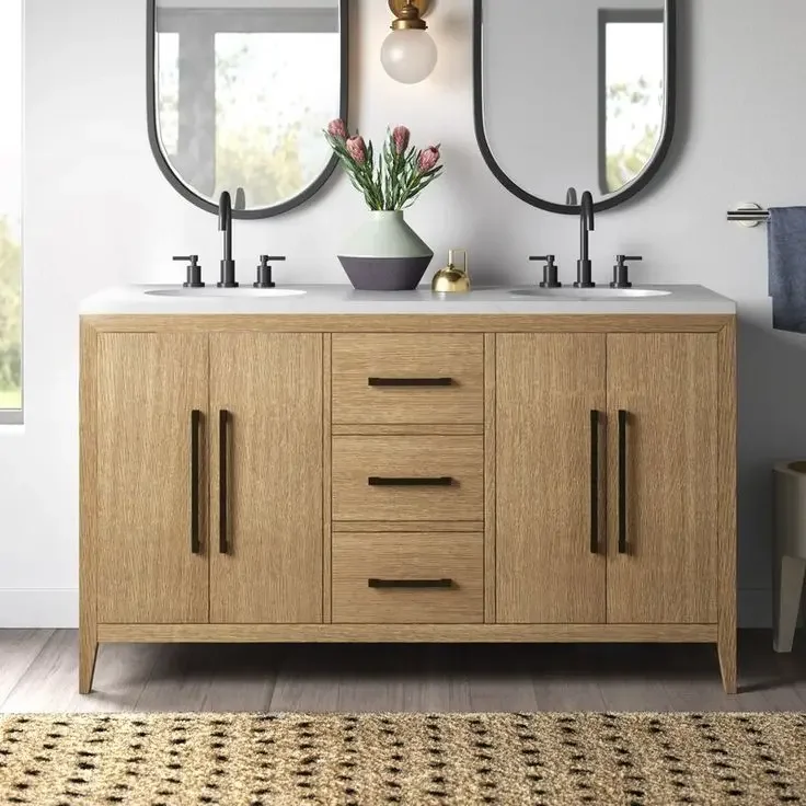 Reserve  Modern  Hanging Wall Sink Washbasin Cabinet Combo 24 Inch Smart Led Mirror Bathroom Cabinets Vanities
