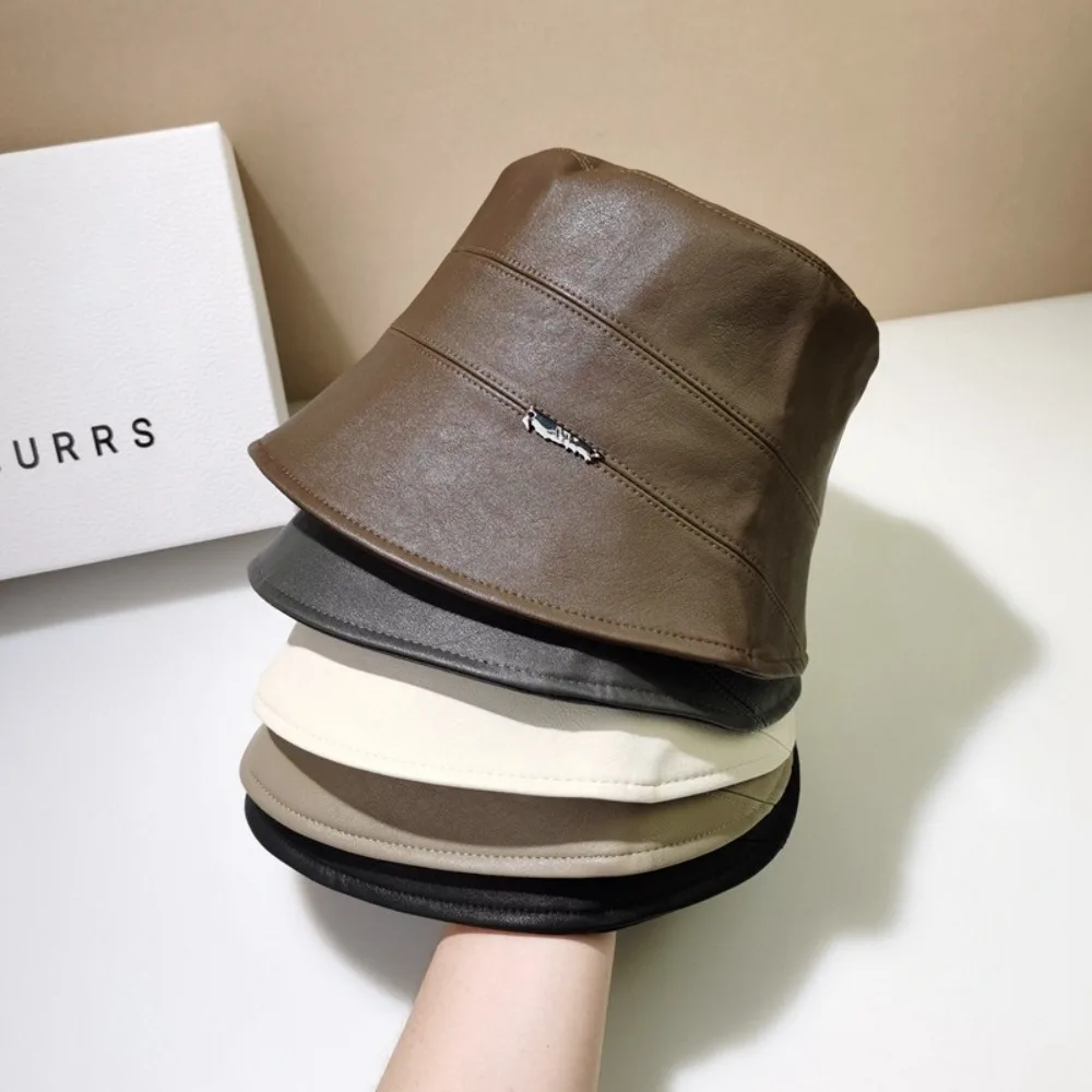 بو الجلود دلو القبعات للرجال والنساء ، عارضة الصيادين في الهواء الطلق قبعات ، خمر لون خالص ، شخصية
