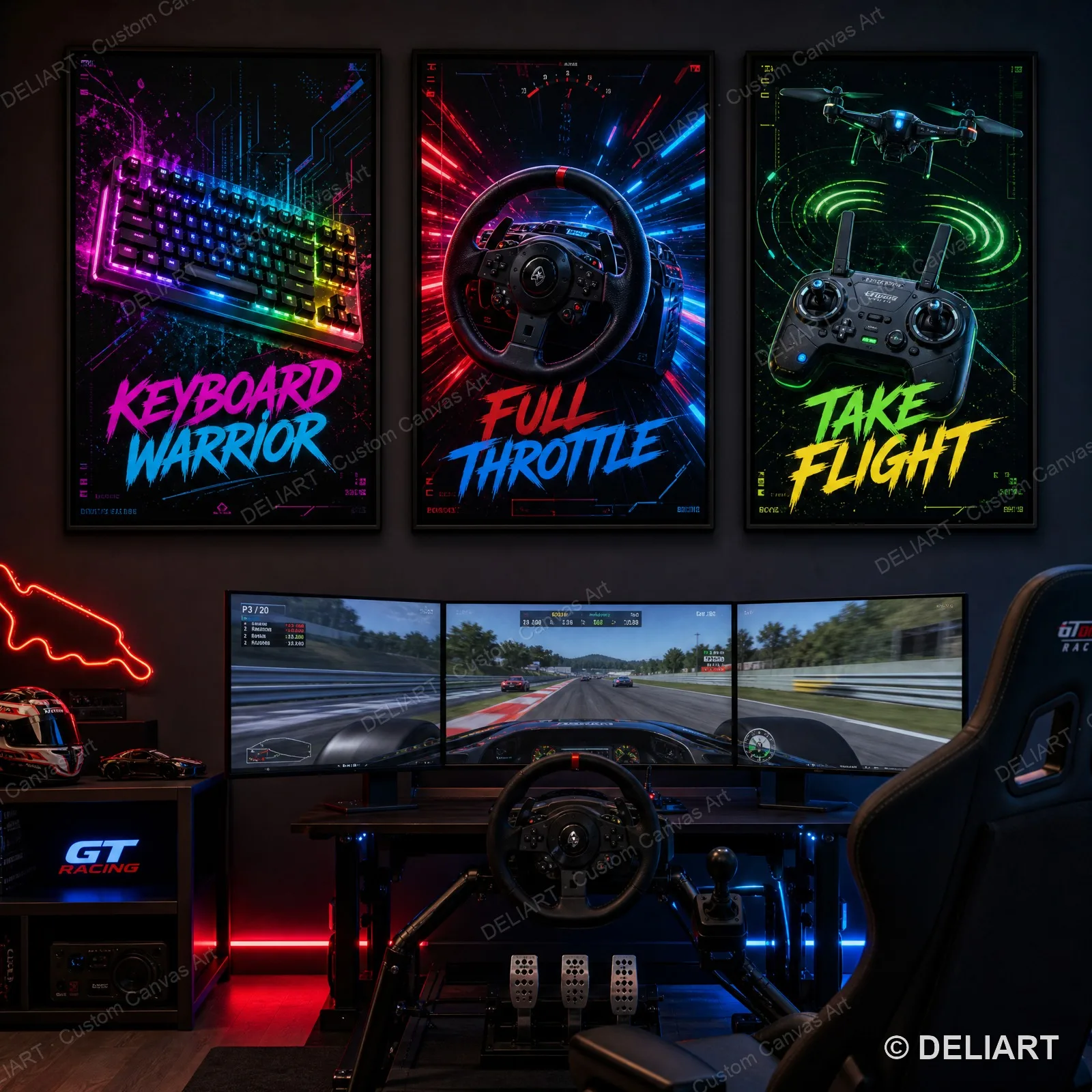 Conjunto de 1 e 3 Peças: Pôste - Esports Gaming Pcs avaliação e preço