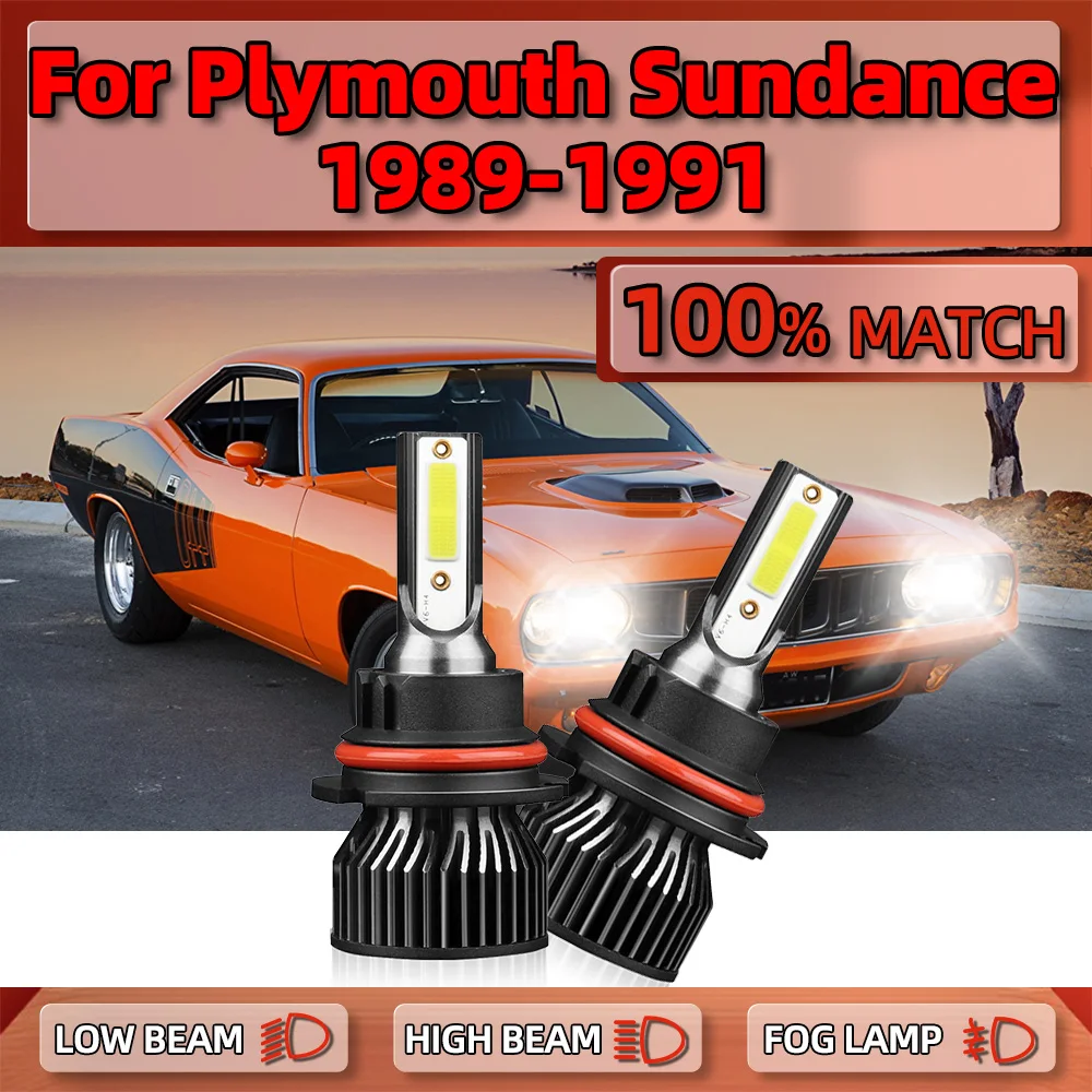 

120W 20000LM Canbus LED Headlight Bulbs 6000K White Turbo Auto Lamps 12V Car Headlamps For Plymouth Sundance 1989 1990 1991