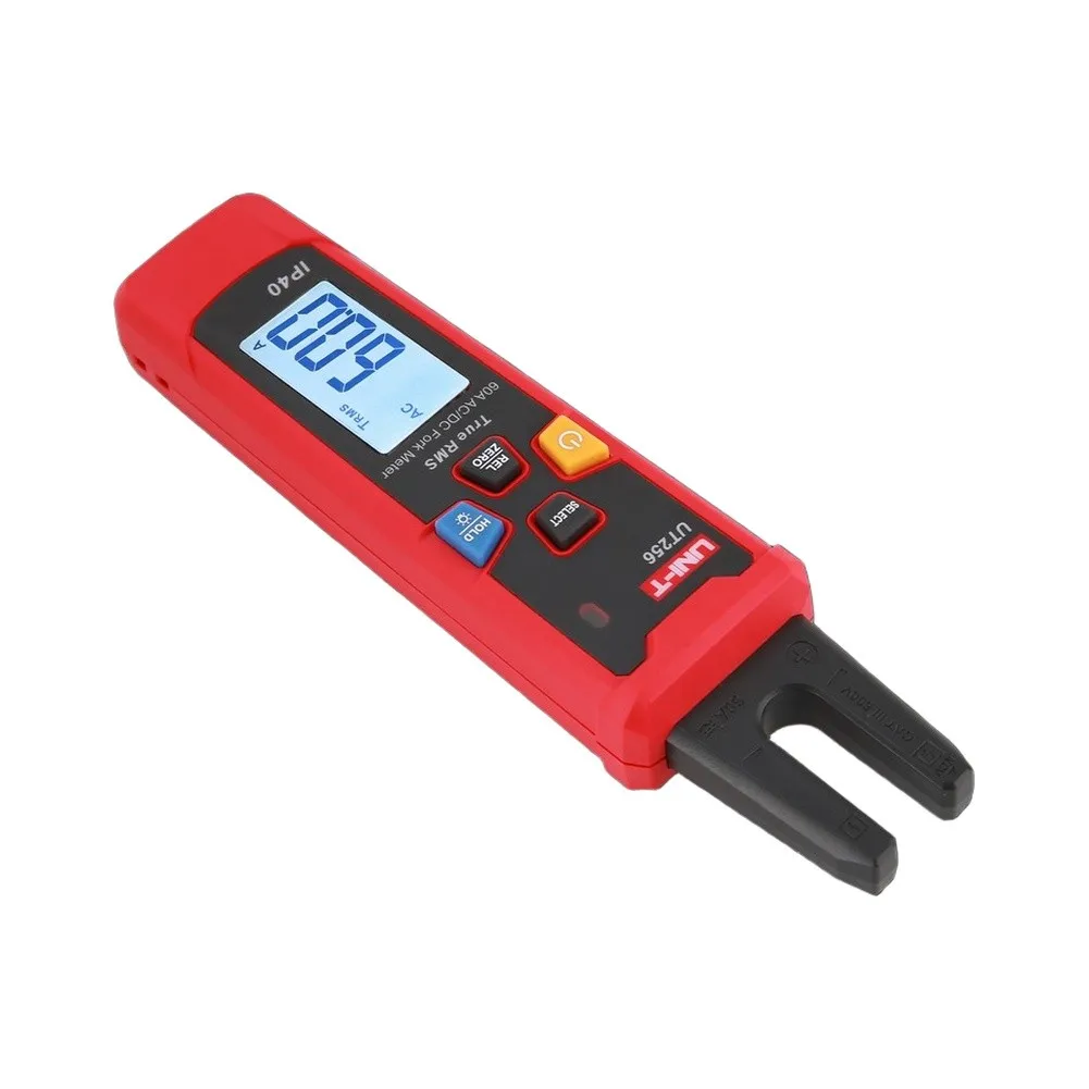 60A True For RMS Fork-Type Clamp Meter UT256 with NCV Sensor Bright Backlight and Slim Design for Confined Cable Measurements