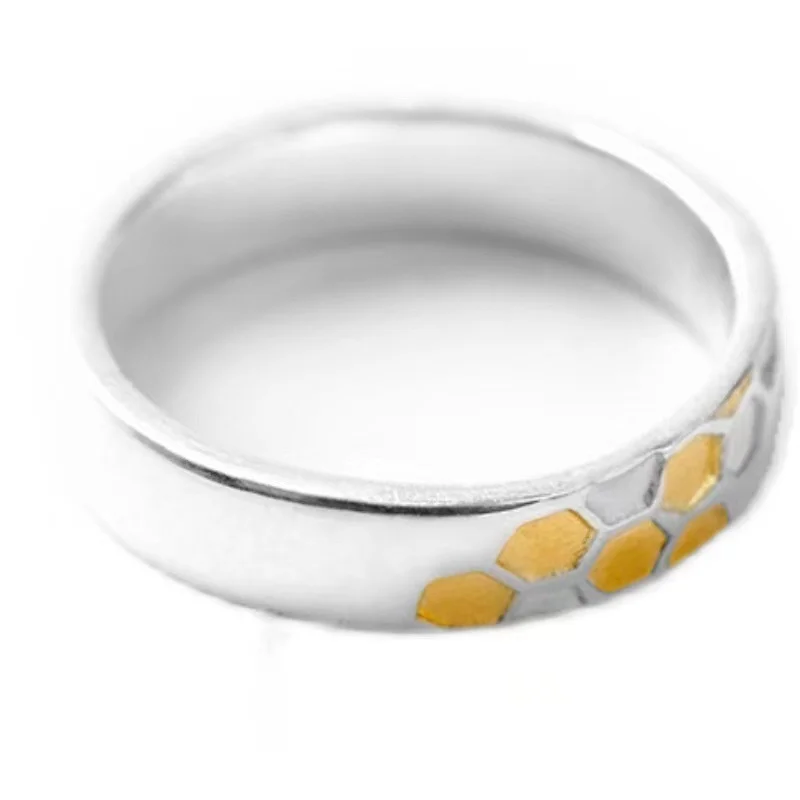 QEENKISS 925 Sterling Silver Vintage Honeycomb Rings for Women Men Fine Jewelry Wholesale Wedding Party Birthday Gifts RG6978