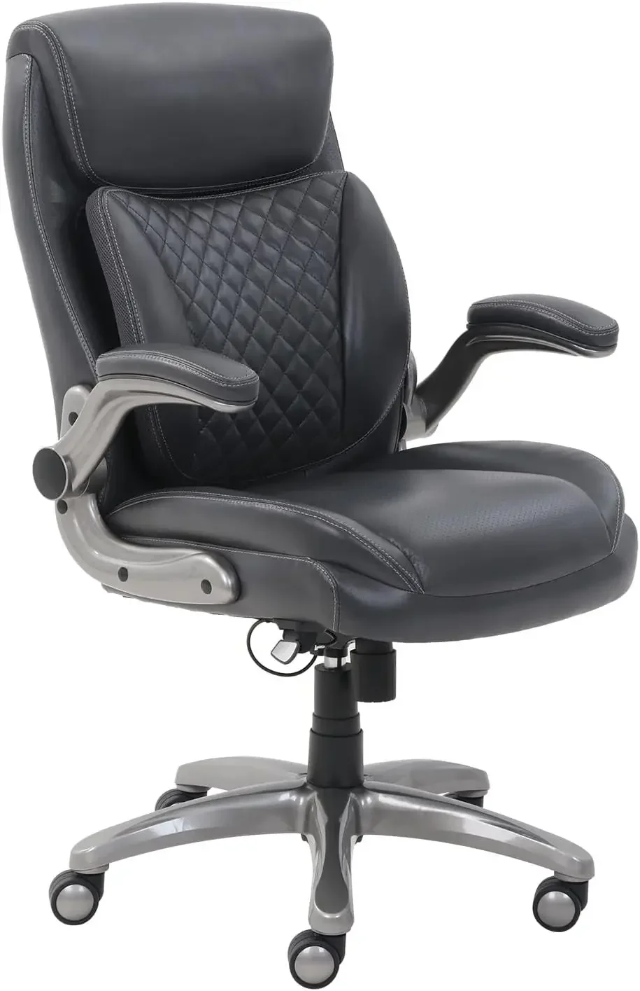 Executive Office Desk Chair with Flip-up Armrests, Adjustable Height, Tilt and Lumbar Support, 29.5