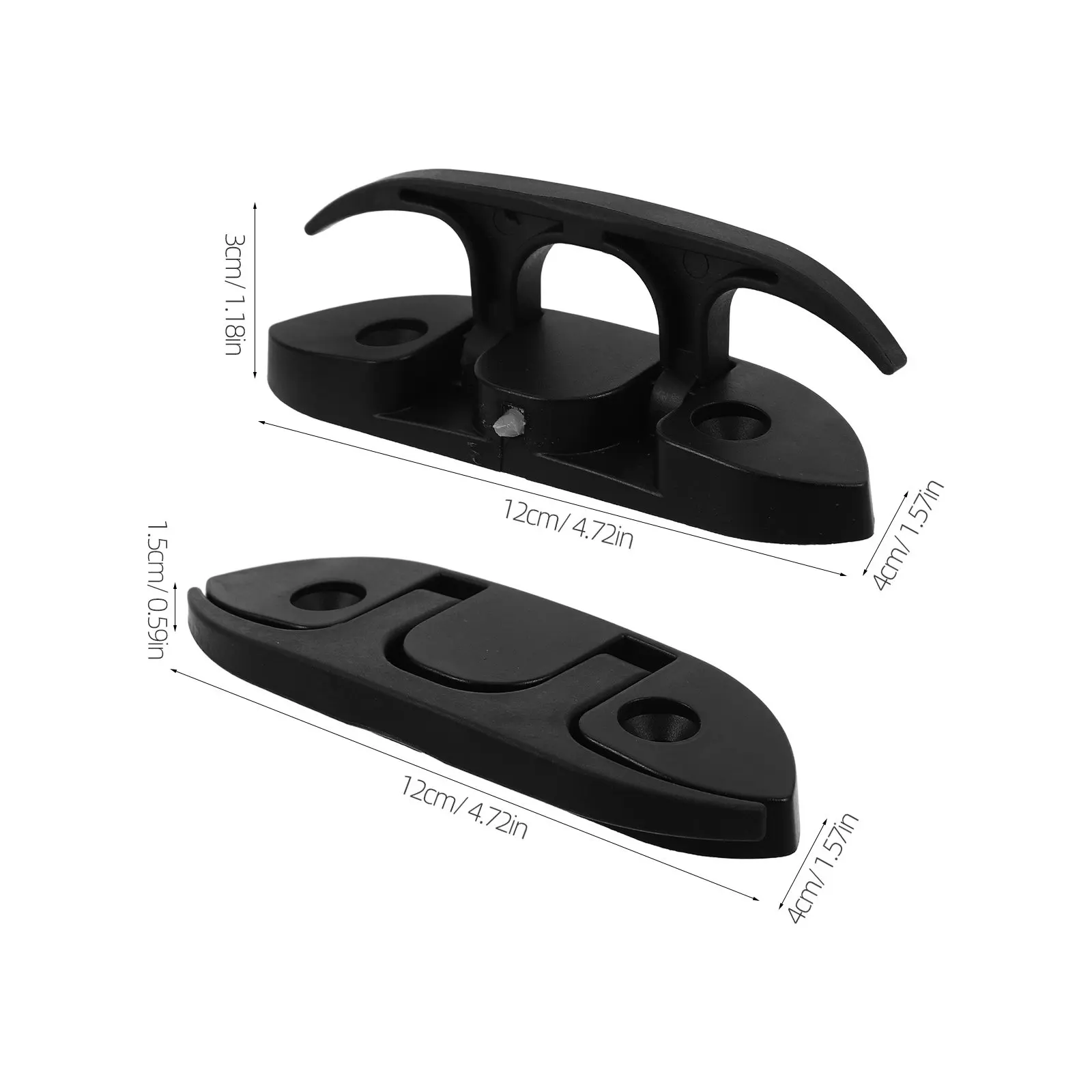 2Pcs Nylon Folding Boat Dock Cleats Space Saving Fold Down Design Mooring Cleats for Kayak Canoe Fishing Boats Outdoor Deck Use