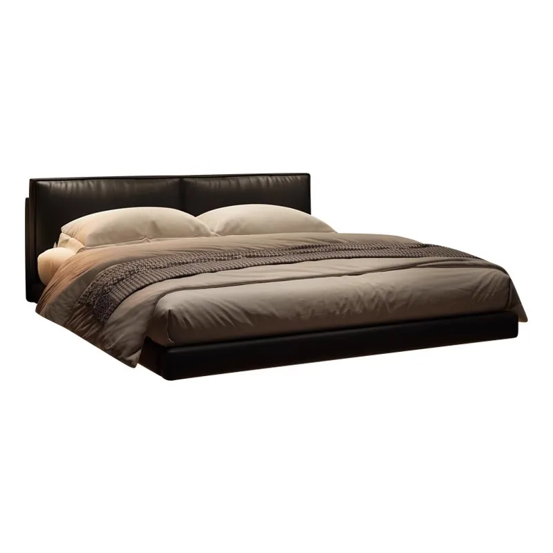 

Italian minimalist leather bed Modern minimalist master bedroom bed