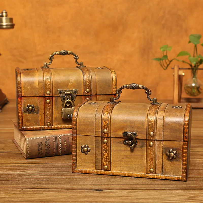 

European retro storage box, storage box, home desktop jewelry, sundries finishing box, antique wooden box factory wholesale