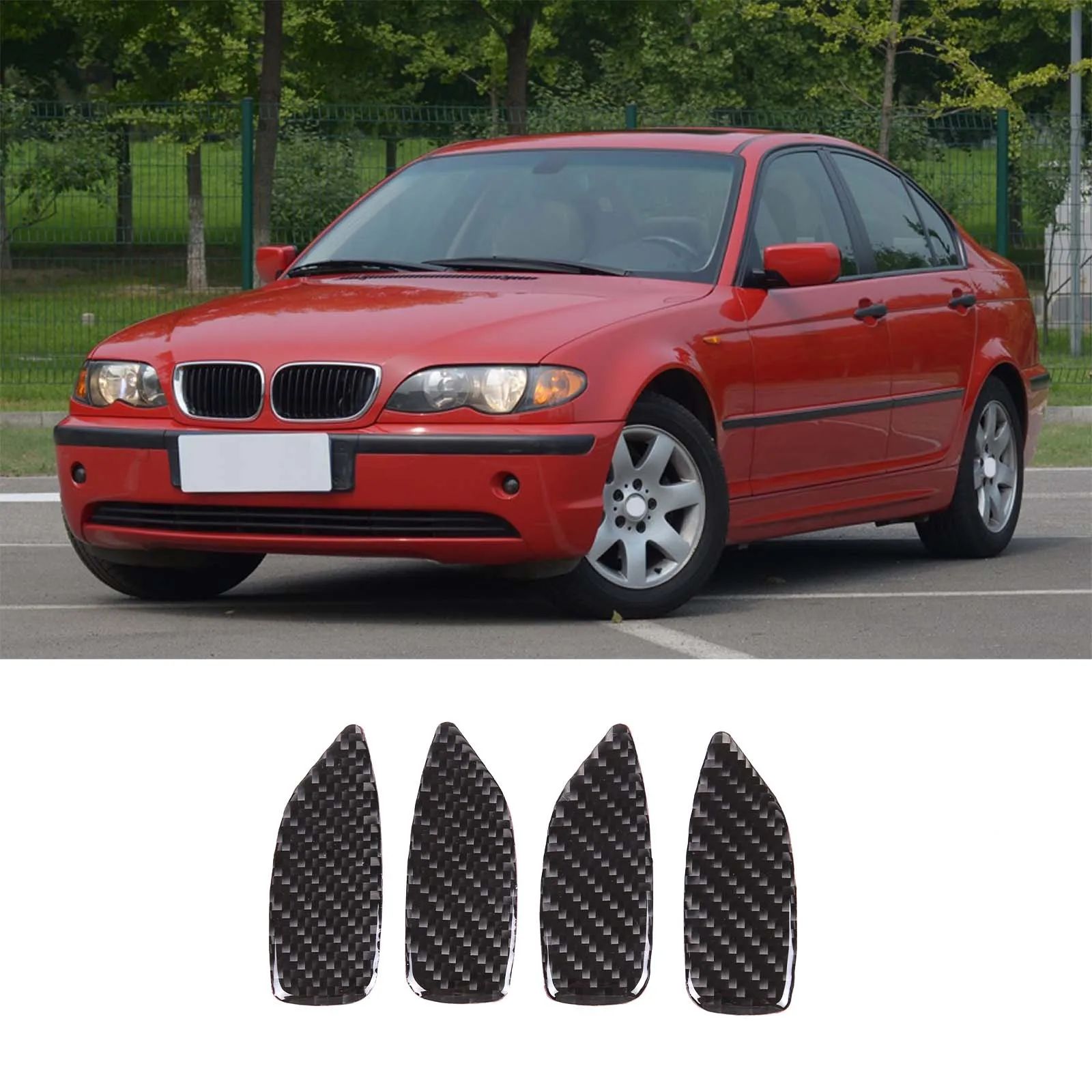 For BMW 3 Series E46 1998-2004 Soft Carbon Fiber Car Inner Door Bowl Protection Sticker Car Modification Accessories