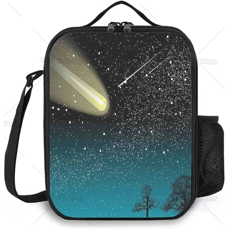 Galaxie Raum rosa und blau in Sternen himmel isoliert Lunchbox mit Taschen riemen haltbare wieder verwendbare Lunch-Tasche für Männer Frauen