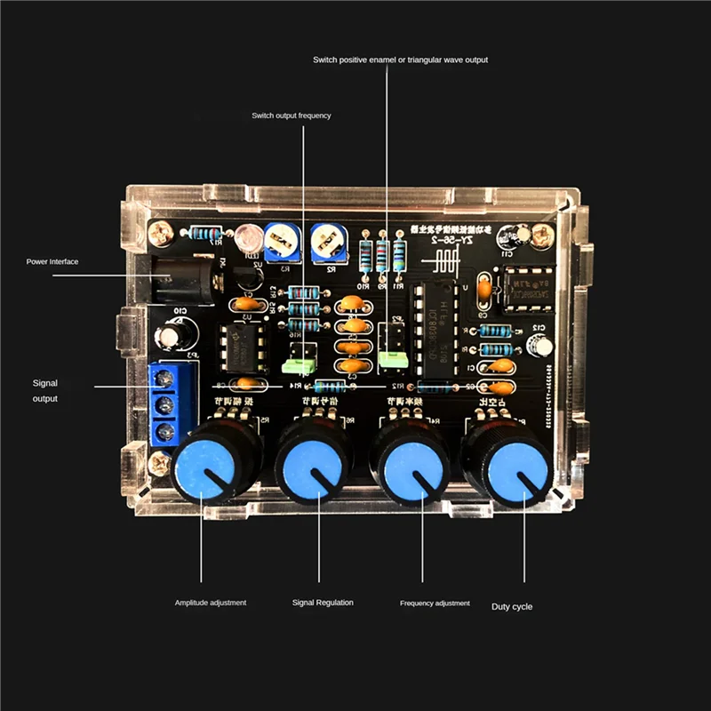 

CABE-4X ICL8038 Модуль генератора сигналов с функцией Синусоидальный квадратный треугольный генератор сигналов DIY Комплект для практики сварки с чехлом