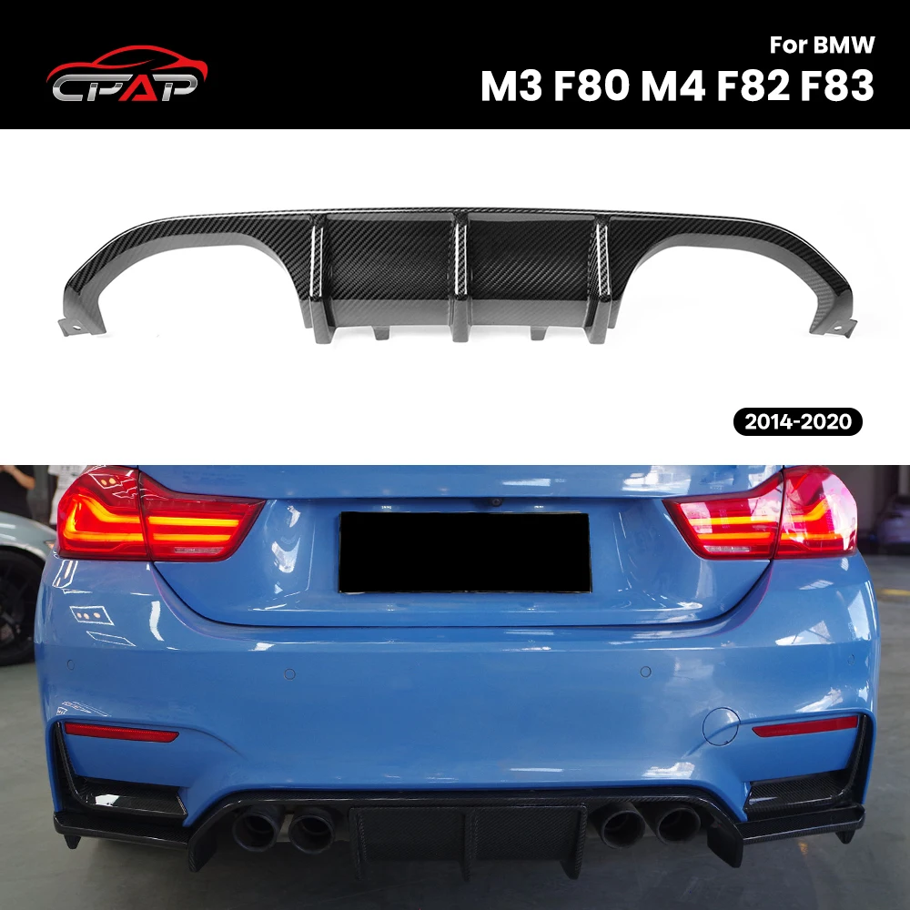 Echter Trockener Carbon-Heckdiffusor Stoßstangenlippe für BMW M3 F80 M4 F82 F83 MP Style 2014-2020
