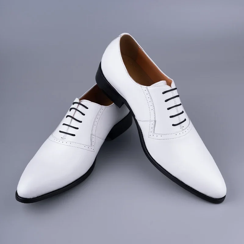 Oxford Brogue Formal Dress Fashion Men Shoes Handmade Genuine Leather Man Business Shoes Best Designer Original Leather Shoes