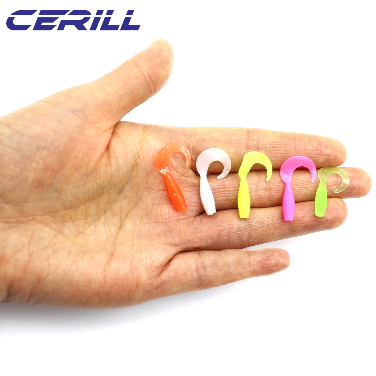 

Cerill 50 PCS 25mm 40mm Mini Plastic Worm Grub Bait Wobblers Soft Fishing Lure Volume Tail Silicone Artificial Carp Bass Tackle