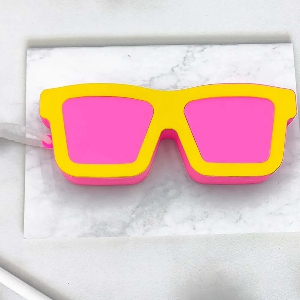 Vibrant Color Sunglasses Shaped Case Shockproof Shell Scratch Resistant Silicone Glasses Bag Waterproof Compact Size
