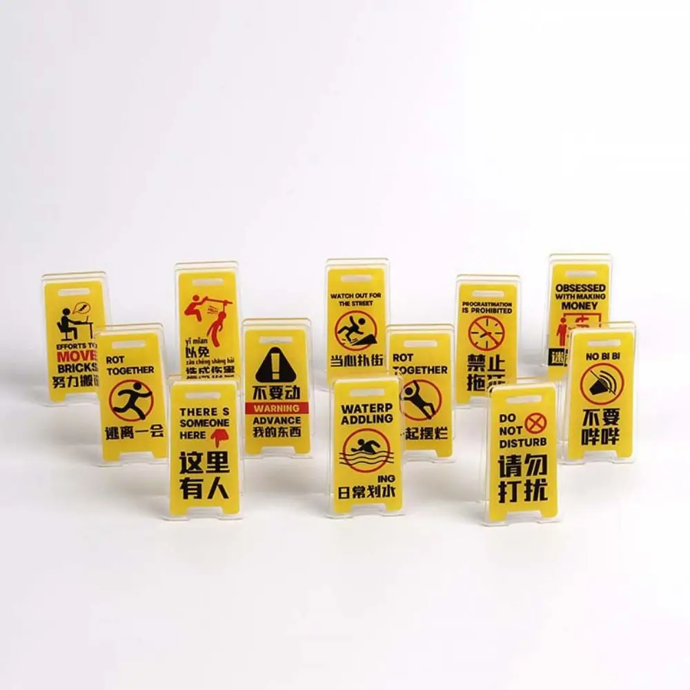 Food Clip Warning Sign Acrylic PP Clip Two-sided Diy Hand Account Clip Acrylic Creative Sealing Clip Paper