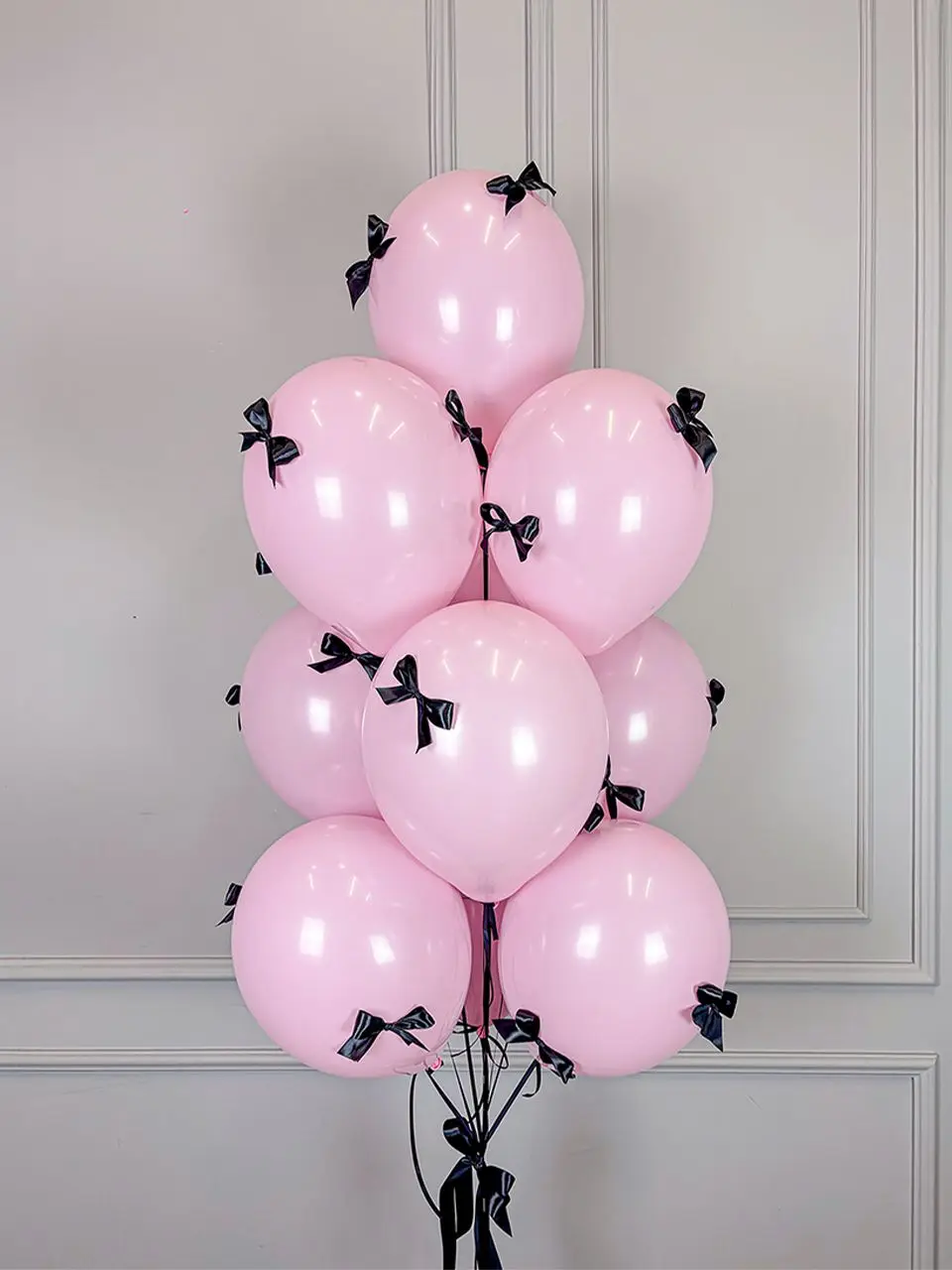 Convient pour les mariages, les anniversaires, la Saint-Valentin, le Nouvel An, les cérémonies de remise des diplômes, ballons roses nacrés associés à des ensembles de ballons à nœuds noirs, convient pour les anniversaires - Parfait pour les décorations de fête, les décors de salle et la décoration intérieure - Couleurs mélangées, avec esthétique florale, ballons d'anniversaire