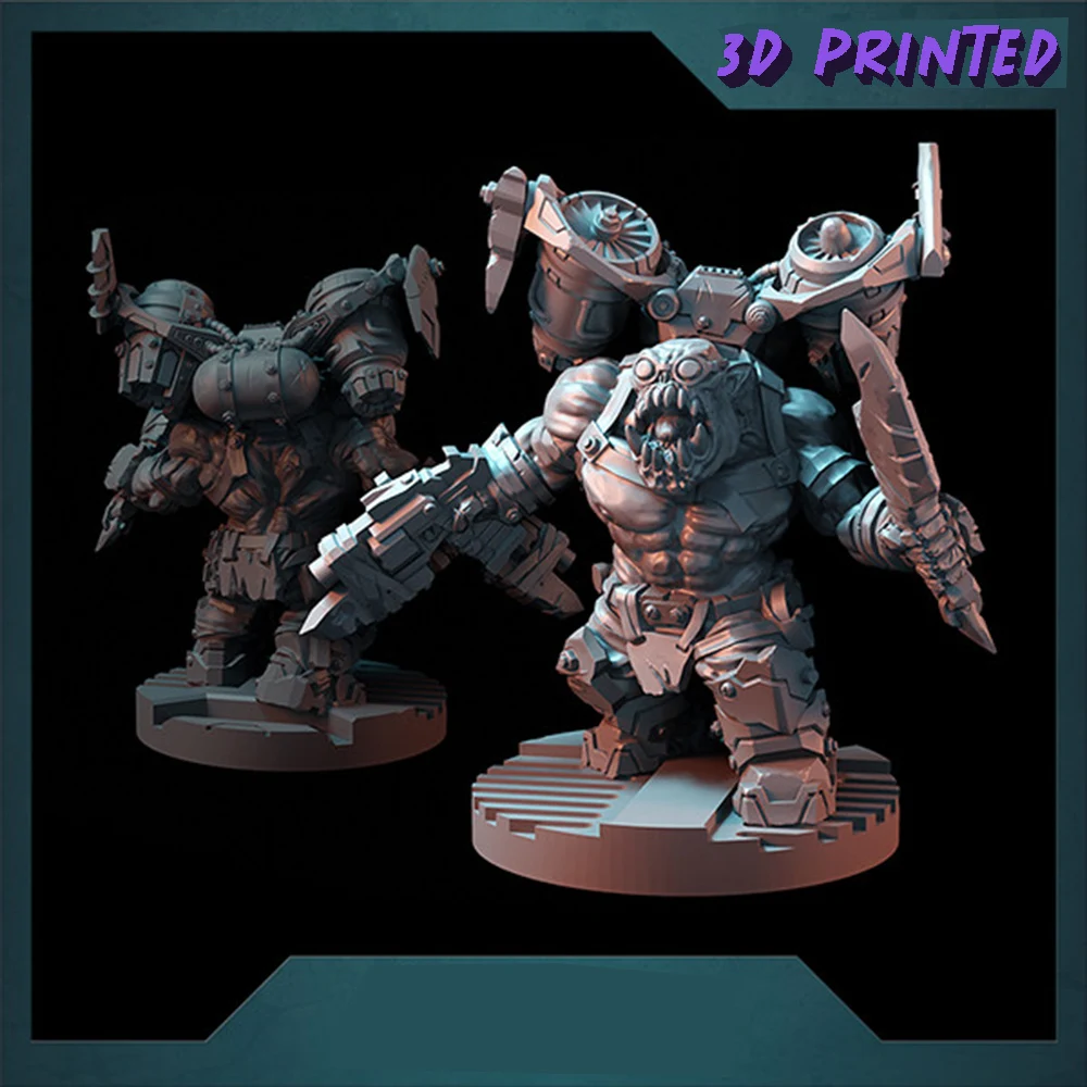 Armor Miniature Rocket Orcs Green Skin Figure, Walker, Robot Plasma Gun, HD 3D Printed Resin Model, Action Proxy Wargame