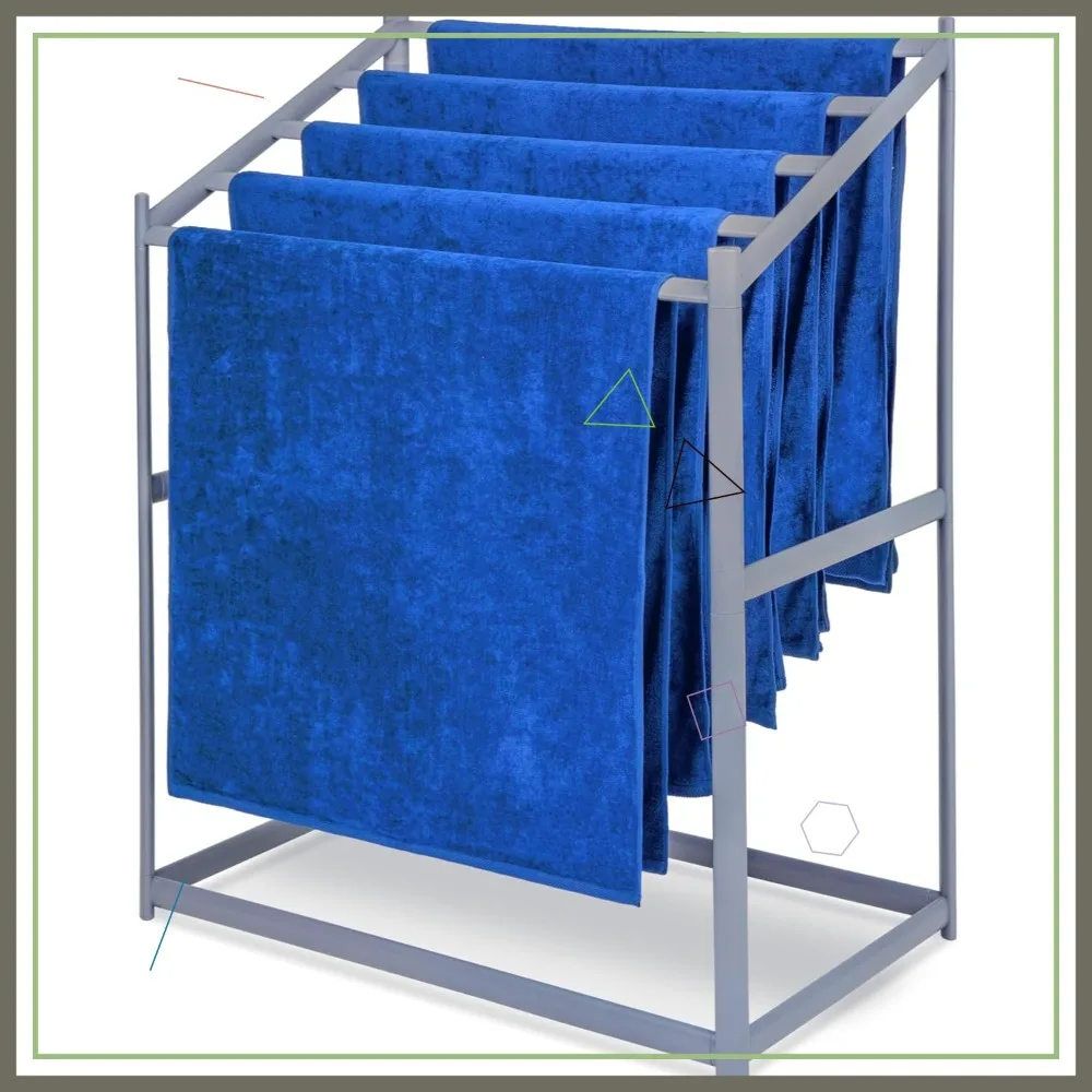 

Современная вешалка для полотенец для бассейна — 5-уровневый органайзер для сушки ПВХ для пляжных полотенец и снаряжения для плавания, для использования в помещении и на открытом воздухе