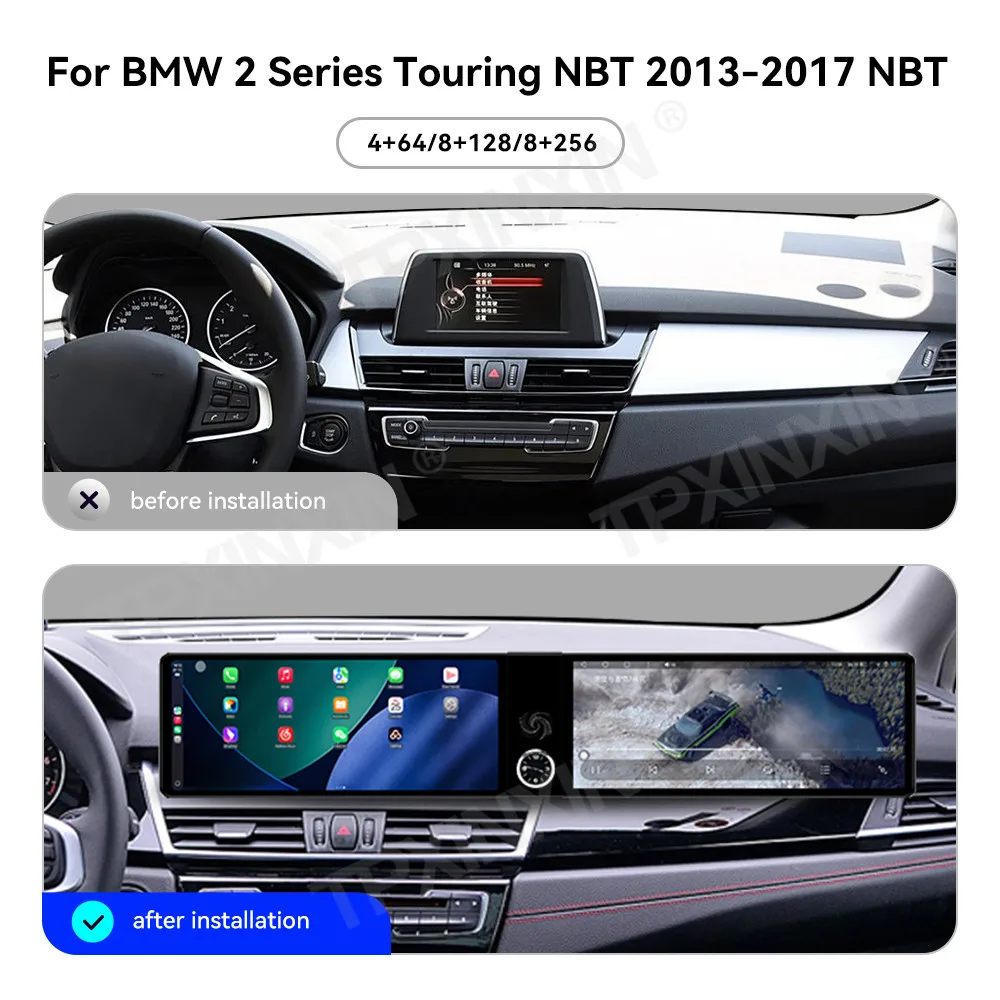 Dual 12.3 '' For BMW 2 Series Touring NBT 2013-2017 Android 14 CarPlay Car Radio GPS Navigation Multimedia Player Head Unit Auto