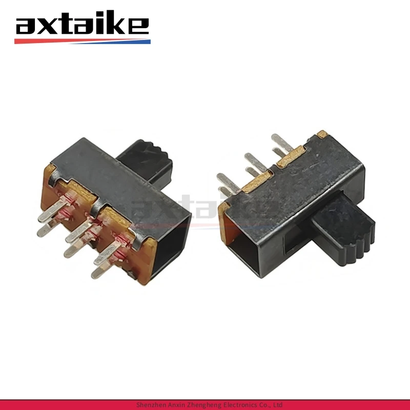20PCS Slide Switch SS22F24 SS22F15 Handle Length 4MM 6MM 6Pin Double Row 2Position Vertical Power Supply Toggle Switch 0.3A 50V