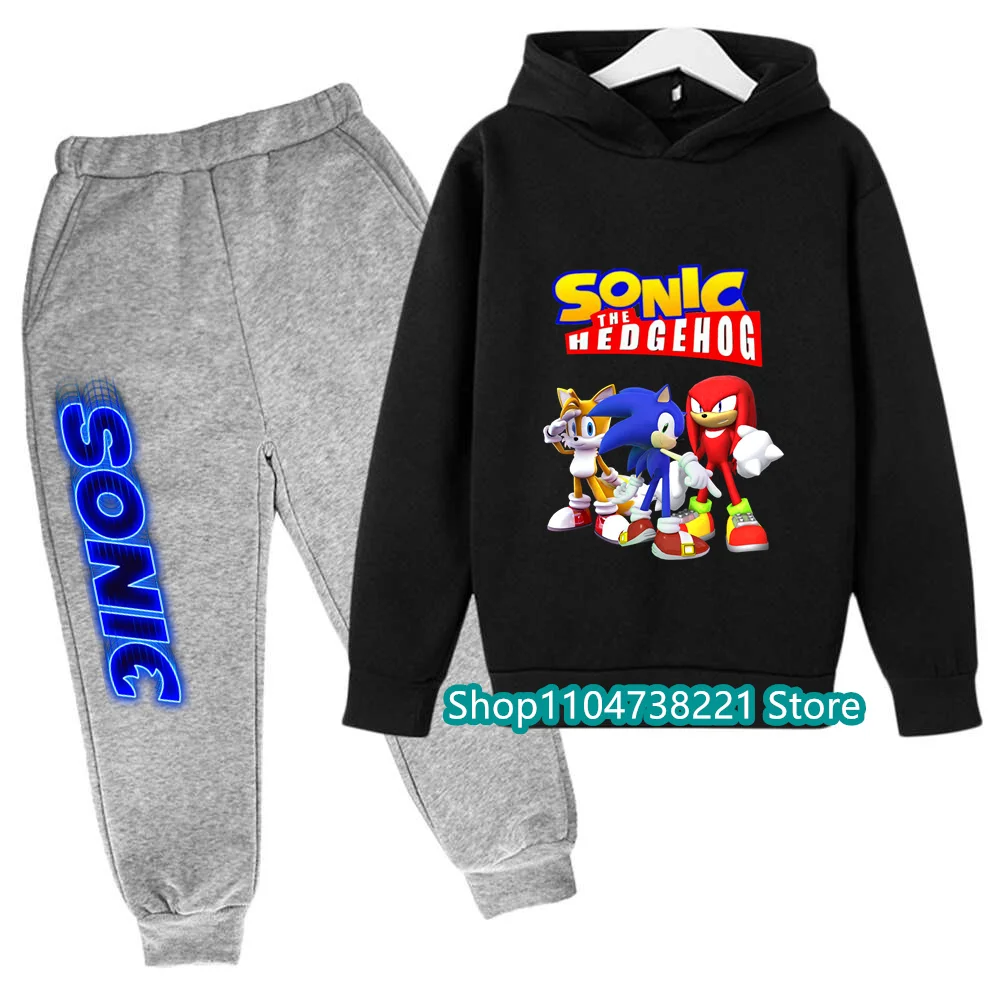 Sonics – ensemble sweat à capuche imprimé dessin animé, offre spéciale 2D, pour enfants, adolescents, garçons et filles, décontracté, automne et hiver, 2025