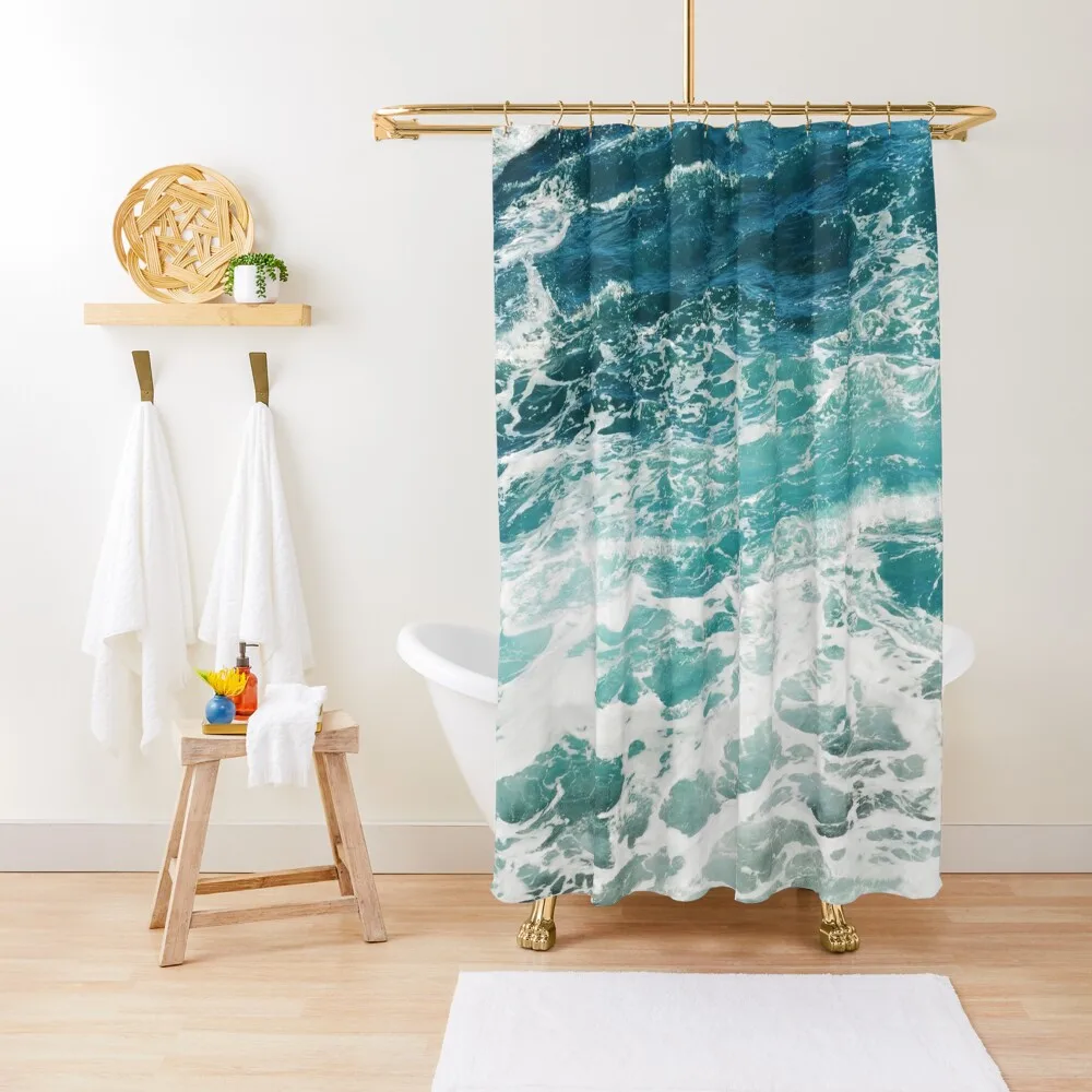 

Blue Ocean WavesShower Curtain Bathroom Curtains Waterproof Shower Curtain And Anti-Mold