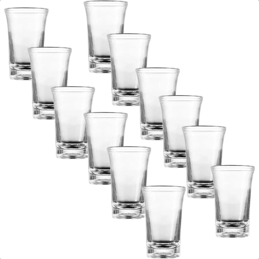 

12 Pack heavy base Acrylic Plastic Shot Glasses Unbreakable shot glass Perfect for Shot Dspenser Bars Parties All Liquor Cockta