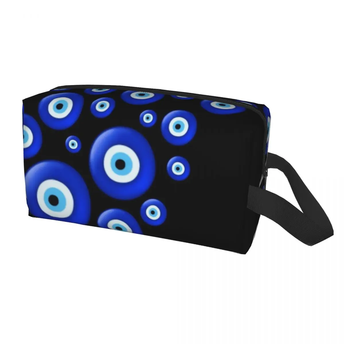 Kawaii Evil Eye Travel Toiletry Bag for Women Hamsa Hand Of Fatima Cosmetic Makeup Bag Beauty Storage Dopp Kit