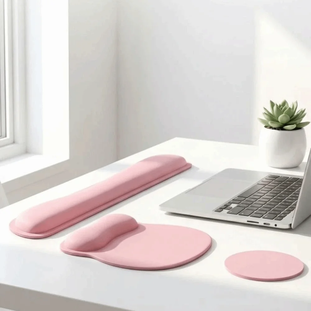 3Pcs Comfortable Keyboard Wrist Rest Set Soft with Wrist Rest Mouse Wrist Support Pad Hand Rest Non-Slip Base