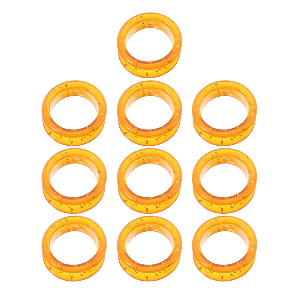 

10Pcs Colorful Silicone Shear Finger Rings Inserts for Barber Scissors Anti-Fatigue Grip Grooming Tools Accessories Yellow