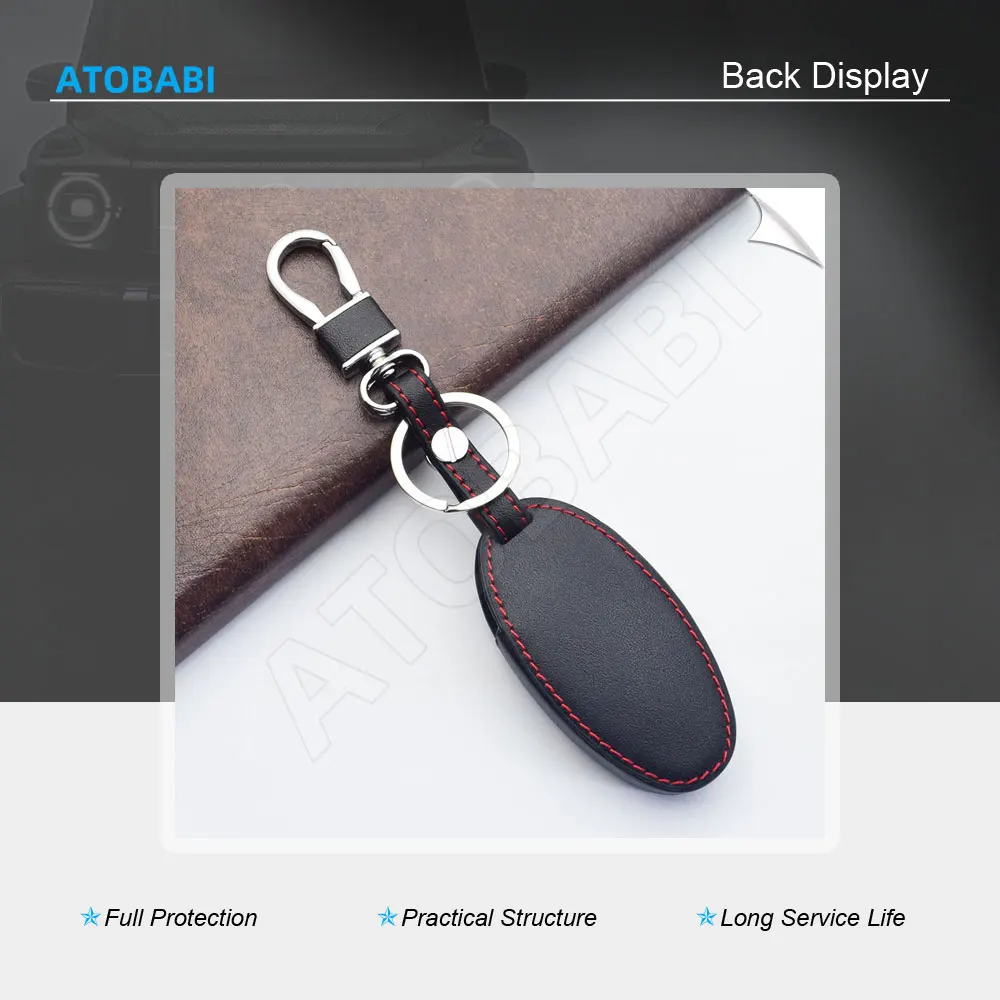 Leder-Autoschlüsselhülle für Nissan Serena C25 C26 C27 Elgrand E52 E51 NV350 Caravan Rooks X-Trail Smart Remote Fobs Shell Cover Tasche – Detail 4