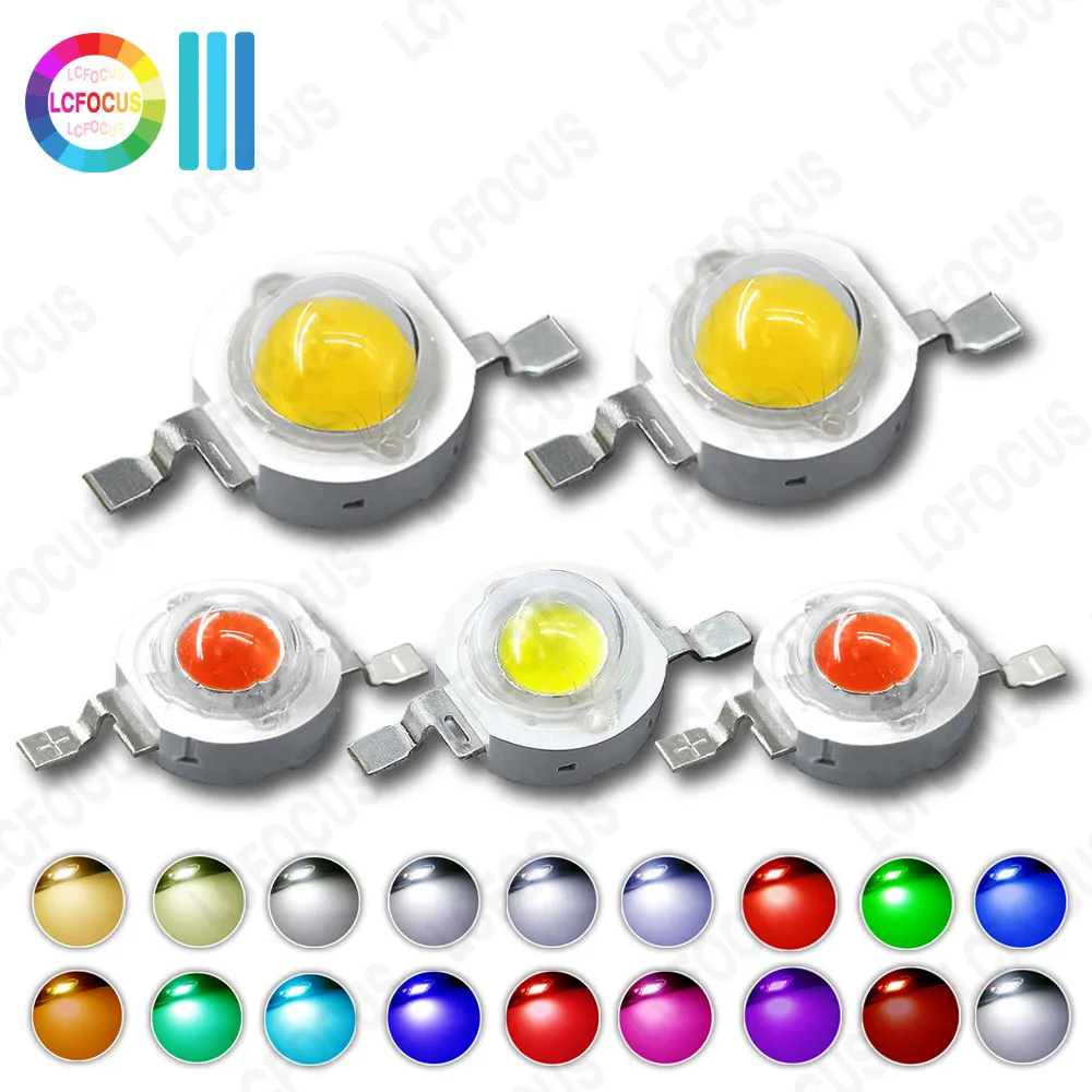 10pcs 5W LED Chip COB Warm Natural Cool White Red Blue Green Yellow Full Spectrum Aquarium Grow Lamp For 3 5 W Watt Light Beads