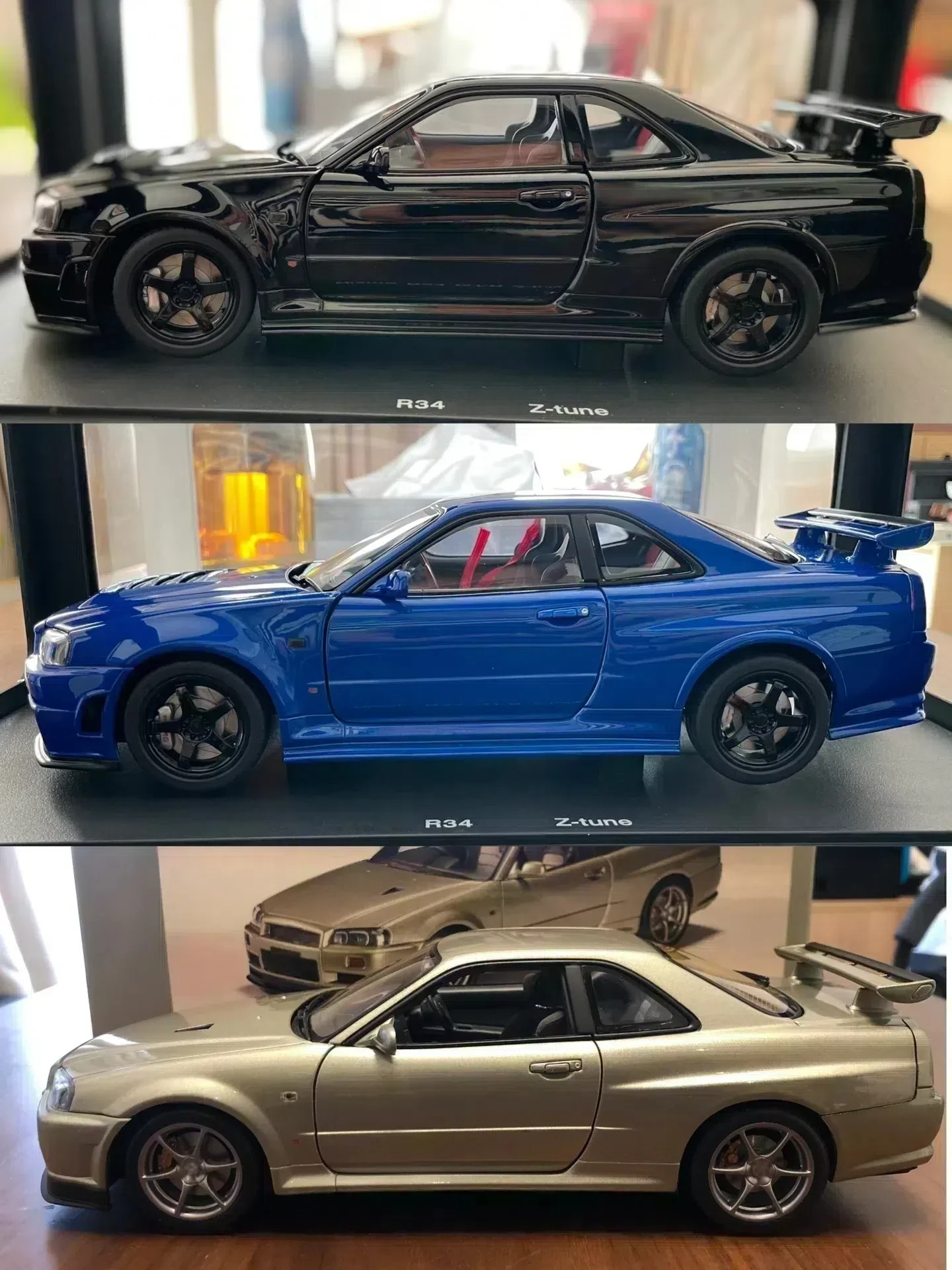 Autoart 1:18 R34 Z-Tune Skyline JDM Simulation Limited Edition All Open Alloy Metal Static Car Model Toy Gift