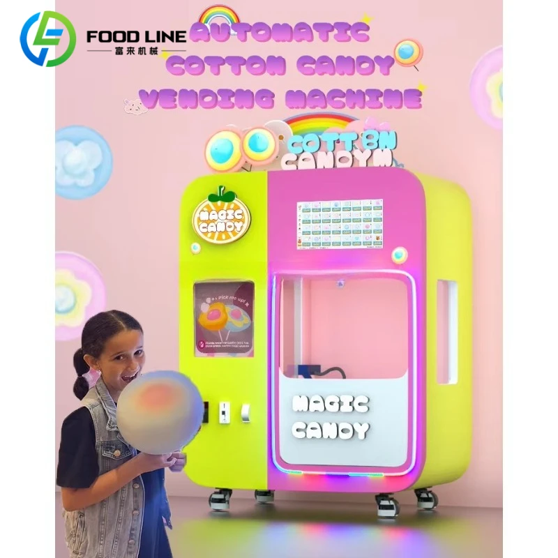 High Profit Exclusive DIY Fully Automatic Cotton Candy Vending Machine Support Customization