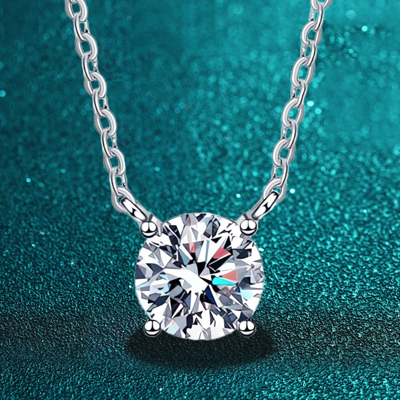 SHSTONE 0.8/1.5/2/3 ct Moissanite Pendant Necklace For Women 925 Sterling Silver Sparkling Diamond Wedding Party Fine Jewelry