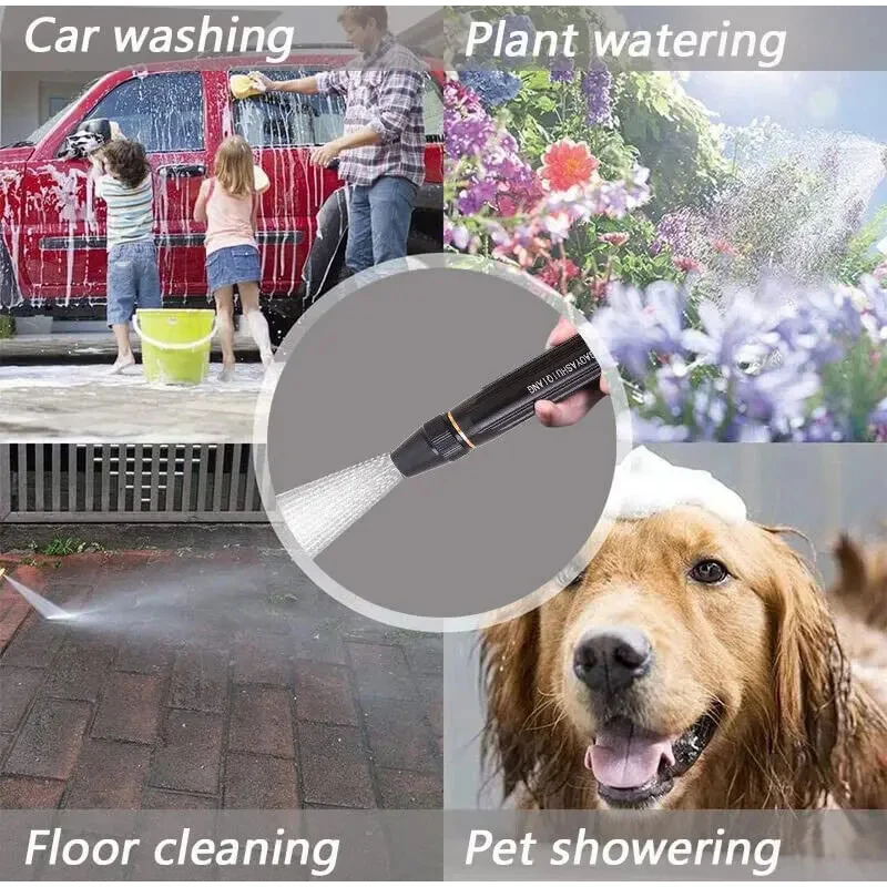 Home High Pressure Car Wash Water Tool Set, 2026 New Adjustable Booster High Pressure Hose Nozzle, For Car Watering And Washing
