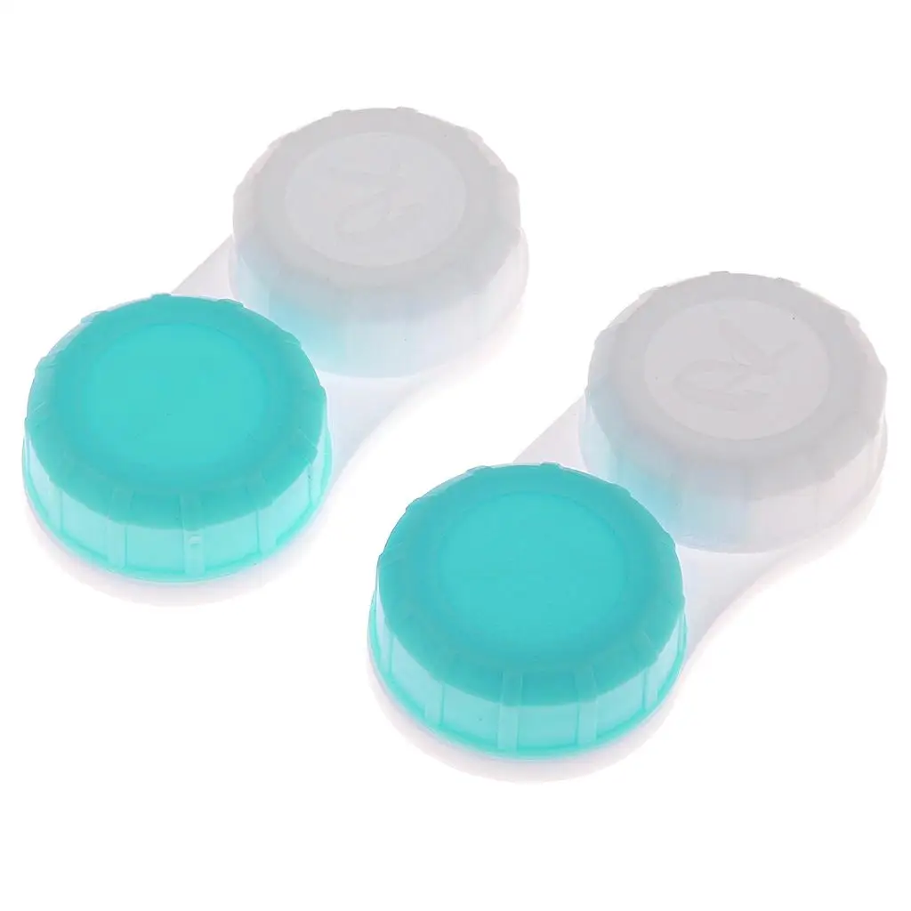 Portable Contact Lens Soaking Box Screw Top Plastic Case Organizer for Purse and Travel Use