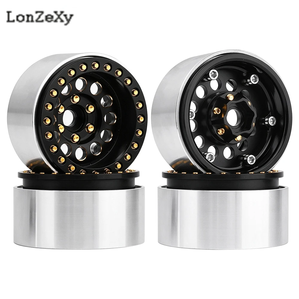 Jantes Beadlock 56,6 mm 1,9 4PCS 556g lestées en laiton pour SCX10 TRX4 Gen8 CC01 RC Crawler Offroad, amélioration