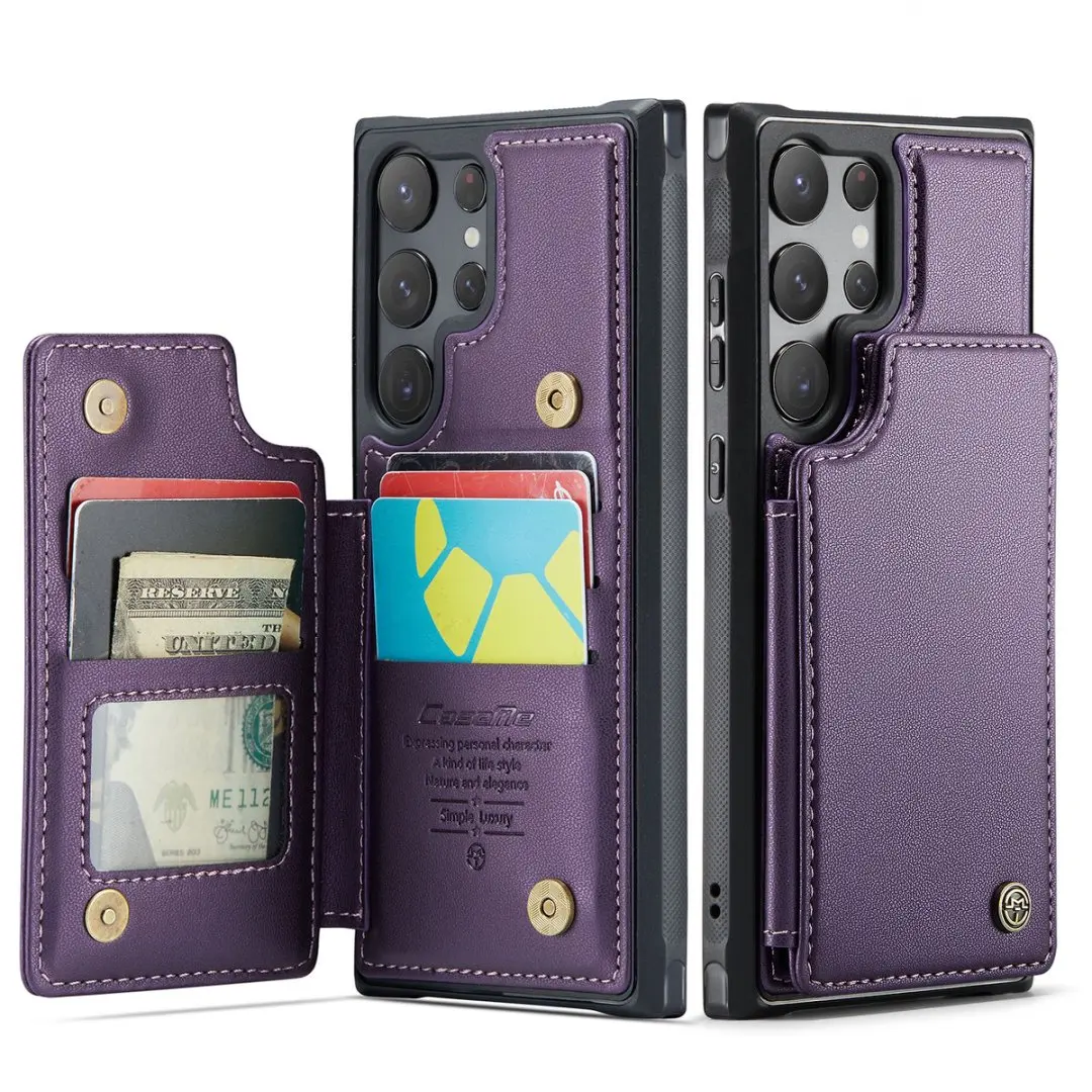 Flip Card Slots Wallet Leather Case For Samsung Galaxy S26 Ultra S22 S23 S24 S25 Ultra S25 S26 Plus Stand Protection Cover