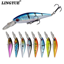 LINGYUE 1Pc Floating Minnow Bait Fishing Lure 100mm 9g Hard Wobbler For Trolling Pesca Peche Diving 2m Isca Artificial