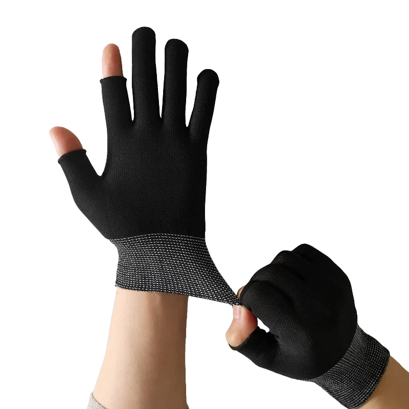 2 pares de luvas de trabalho de corte de distribuição de dois dedos de nylon para colheita de frutas luvas de jardim